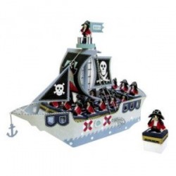 présentoir bateau pirate + 16 boîtes pirates