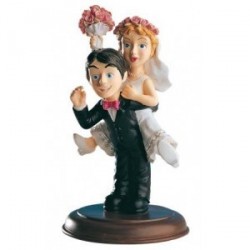 Figure gâteau fiancés heureux de 16 cm