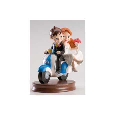 Figurine gâteau de mariage Vespa