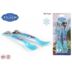 Lot de 2 couvert en PVC "Reine des Neiges"