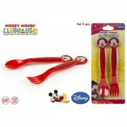 Lot de 2 couvert en PVC Mickey