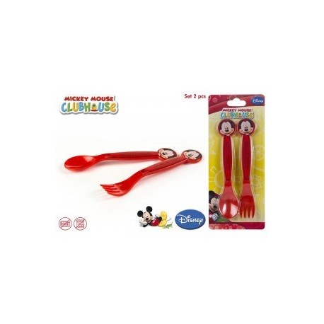 Lot de 2 couvert en PVC Mickey