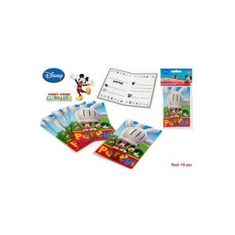 10 invitations Mickey Mouse