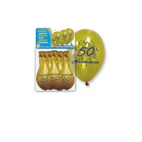 8 septembre Argent Ballons "50e anniversaire"