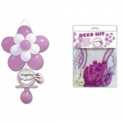 Kit ballon "tétine baptême" rose