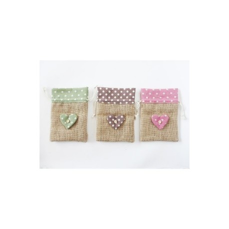 Pochette en jute "coeur"