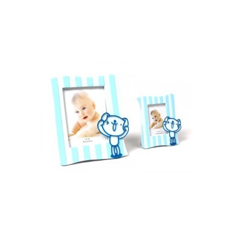 Cadre photo bébé bleu L