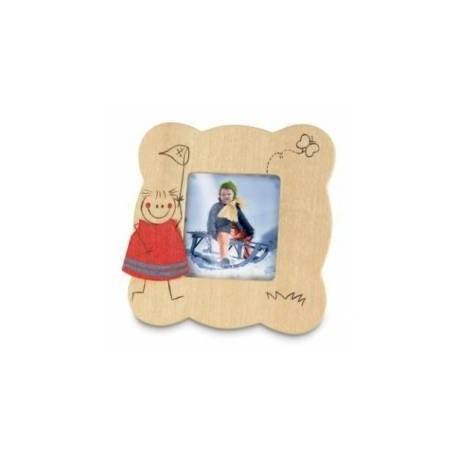 Cadre photo en bois Figure communion avec les enfants.