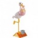 Figure cigogne rose toit