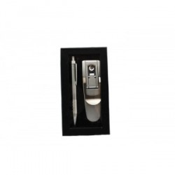 Set Une lampe de poche et stylo en cas de carton noir